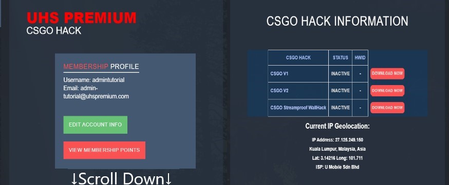 UHS PREMIUM | CS2 HACK MEMBERSHIP SYSTEM